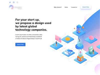 demo of animated web after effect animation homepage isometric landing page motion graphic ui ux