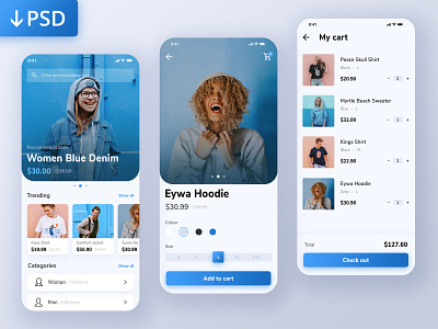 FREEBIE PSD - online shopping mobile app design