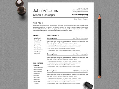 Clean And Professional Resume Design clean design cv design cv resume template resume cv