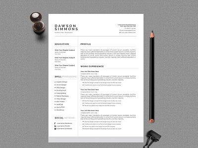 Resume Template cv resume clean