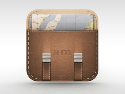 app icon 2d app icon iphone leather map