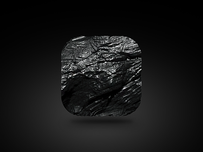 coal icon 3d black carbon charcoal coal icon old rock skeuomorphism texture wood