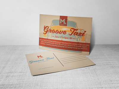 Groove Taxi Postcard design layout postcard