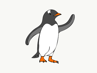 Waving Gentoo Penguin animal animal character gentoo penguin hello illustration penguin waving