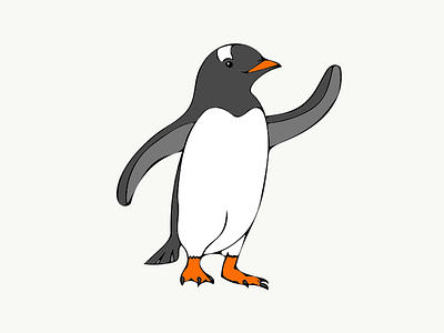 Waving Gentoo Penguin