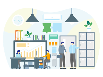 Animated illustration with Office life concept animated illustration animation exploration gif office life office space