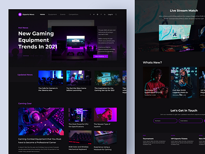 E sport News Landing Page esport esports homepage landing page web design