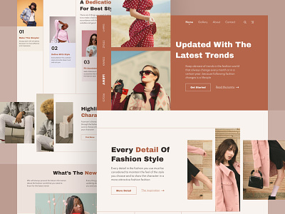 Fashion website apparel clothing dress ecommerce exploration fashion homepage landing page model outfits style ui uiux ux wardrobe