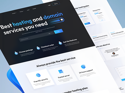 HostDat - Hosting Website Landing Page UI