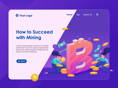Bitcoin Mining - animated hero image after effect animated banner animated hero animation bitcoin crypto currency crypto wallet cryptocurrency exploration hero image illustration landing page landing page concept