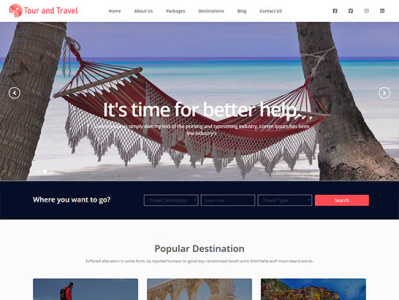 Free travel and Tour website Template