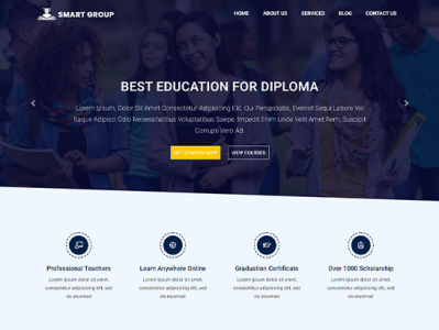 Free international school website template