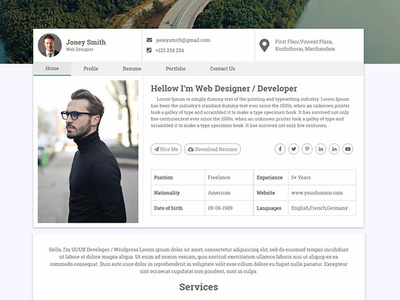 Profile  Template from Smarteyeapps.com