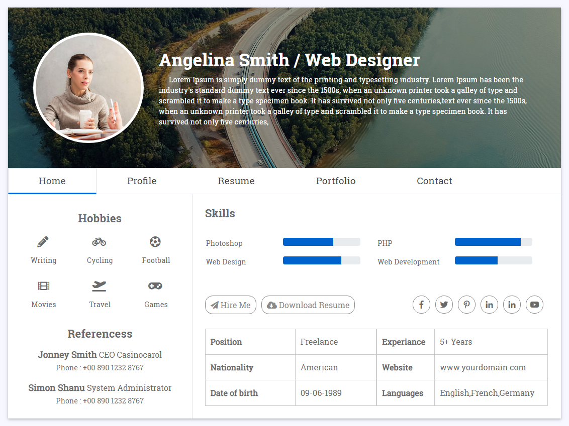 Free Professional Profile Template by Smart Eye on Dribbble