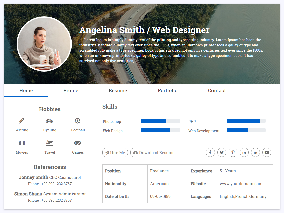 Free Professional Profile Template By Smart Eye On Dribbble