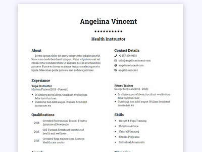 Free Fitness Trainer Resume Website Template fitness trainer tempalte html website