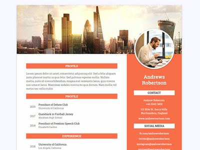 Free Student Profile Html Website Template free template free templates profile website templates