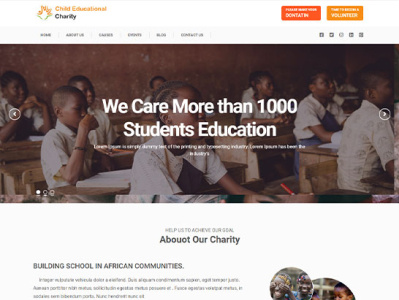 child development charity website template