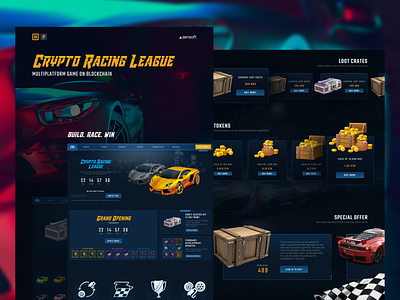 Crypto Racing League | Multiplatform Game on Blockchain branding design game illustration inspiration ui ux