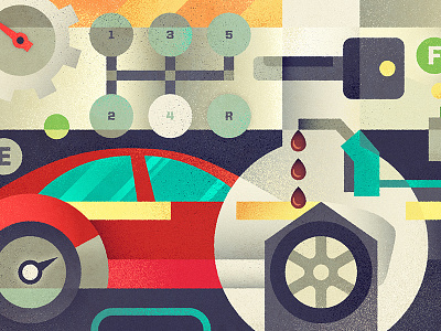 Automotive automotive car drive gas gauge illustration key road window wrench