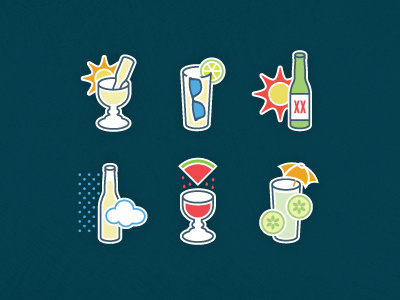 Drink Icons beer beverage drinks icons margarita summer weather
