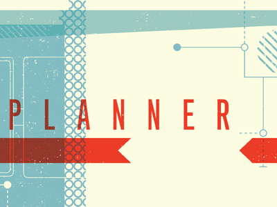 Planner blue overprint pattern texture typography