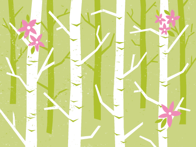 Spring green illustration seasons spring trees