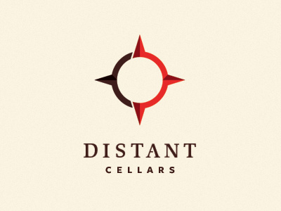 Distant Cellars compass d icon logo type wine