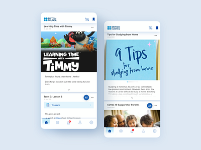 British Council App app communication mobile mobile app design parent app school ui ux