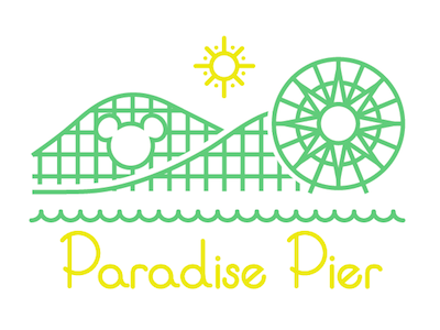 DCA Paradise Pier art california adventure dca disney disneyland ferris wheel line lines minimalism paradise pier pier
