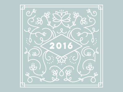 2016 2016 floral happy holiday line art lotus new year