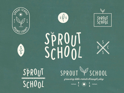 Sprout Scool Logo Exploration branding california homeschool logo orange county plant preschool ruler school sprout