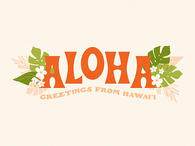 Aloha aloha beale font floral hawaii monstera