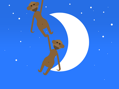 Moneky's in moon light