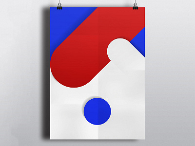 Poaster Blue&Red blue minimalism poaster red simpel space white