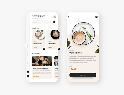 Coffee App design ui