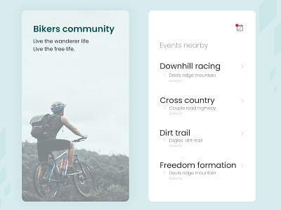 bikers community mobile ui bikers community events racingevents social app