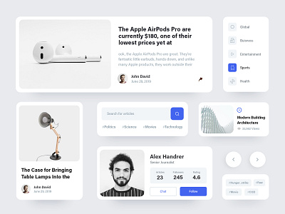 minimal news application components content design product ui visibility