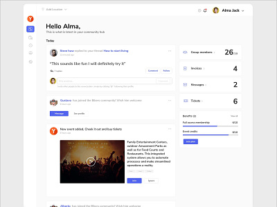 Dashboard for corporate employee community building