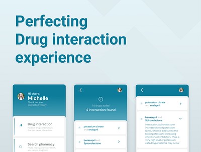 Perfecting drug interaction experience branding content design graphic design logo product ui user ux