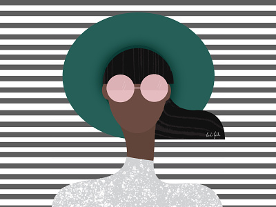 Girl in a hat adobe adobesketch drawing fashion fashionillustration graphical illustration illustrator linda gobeta pattern poster streetstyle vector wall art