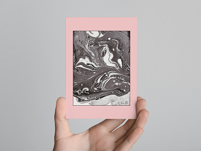 Marble | postcard design graphic design greeting card hand crafted illustration marbling postcard design technique wall art