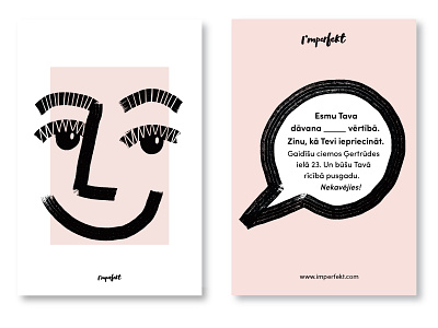 Gift card design | I'mperfekt card design character design fashion gift card graphic design graphical illustration imperfect linda gobeta quirky typography whimsical