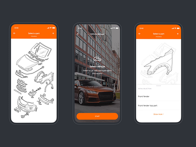 Soglasie insurance app: Parts pick out animation app car clean design digital insurance minimal mobile product design ui ux