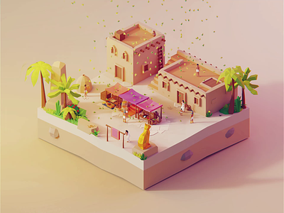 Low Poly Worlds: Egypt 3d animation blender color darkfejzr egypt game illustration isometric low lowpoly marketplace poly world