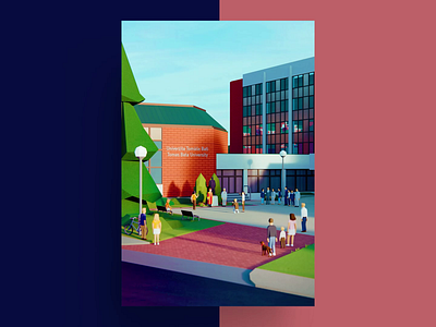 WE ARE TWENTY: Inauguration 3d animation ar color illustration interactive lowpoly polygon poster scene university zlin