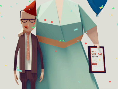 Party! angry animation case funny game gif illustration lowpoly party study web wife