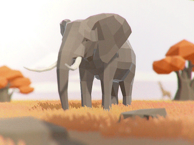 Low Poly Elephant 3d animals elephant game illustration low lowpoly poly unity3d