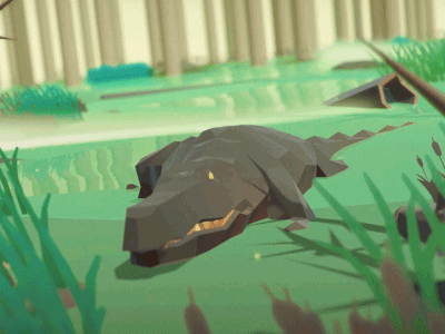 Lowpoly Crocodile 🐊 3d animals animation blender crocodile game illustration lowpoly