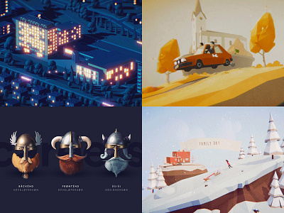 #Top4Shots on Dribbble from 2018 2018 animation blender dribbble game hiring illustration lowpoly unity